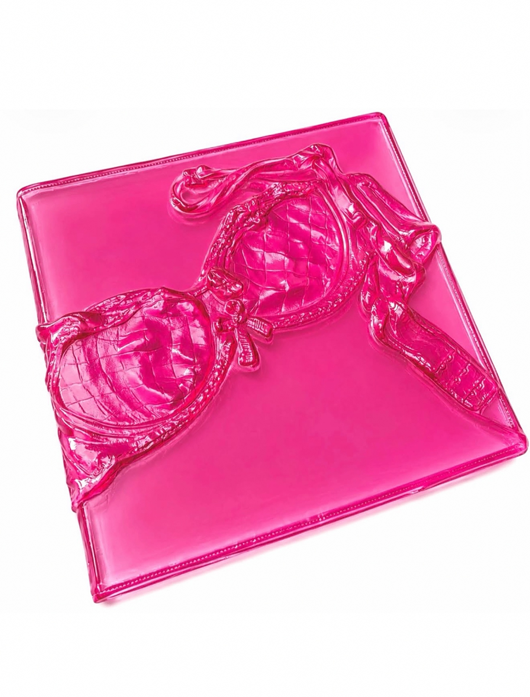 NB sculpture study — pink vinyl bustier relief